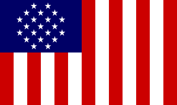 [21 stars arranged in a disk pattern, vertical stripes]